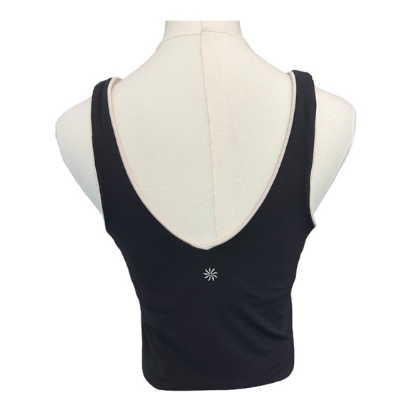 ✨ EUC ATHLETA Women’s Black Transcend Tipped V Crop Bra A-C | Size M - Picture 3 of 5